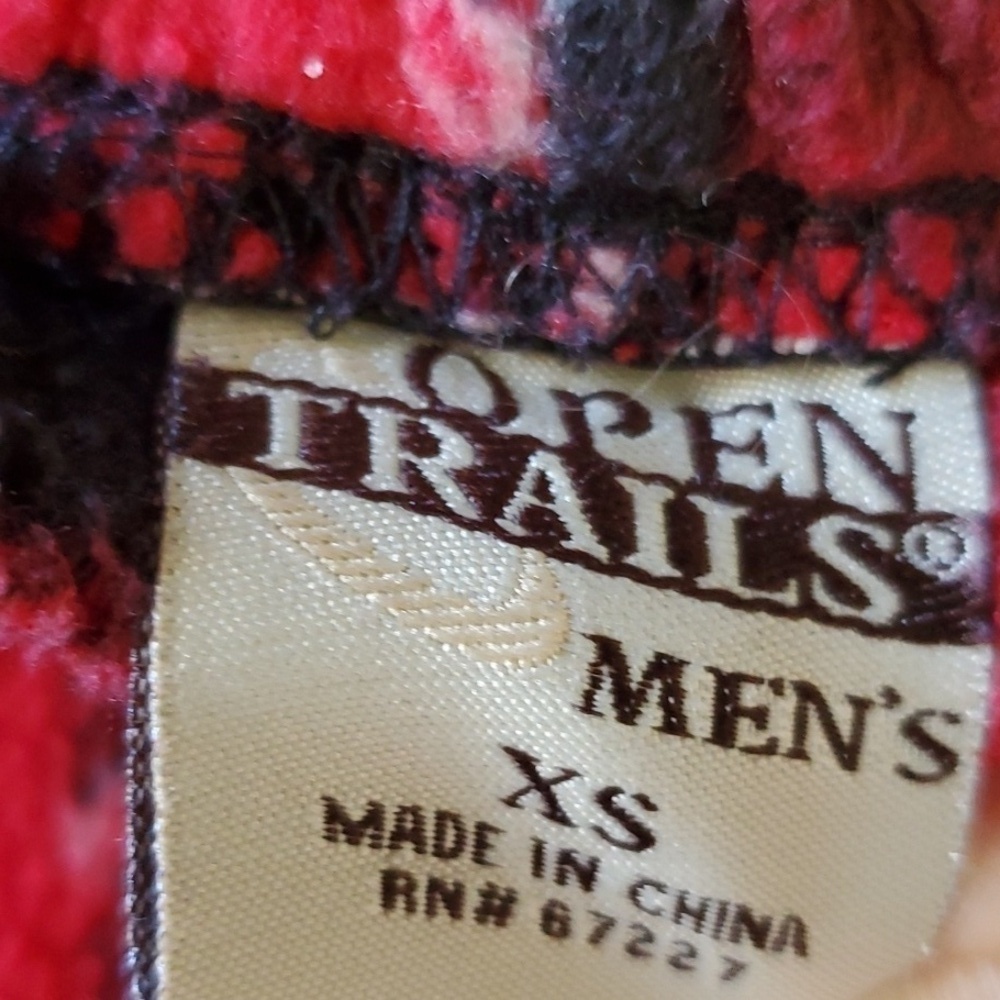 Open Trails Buffalo check fleece pants with moose Size XS men's - Picture 6 of 11